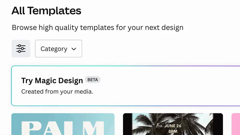 ฟีเจอร์ Magic Design ของ Canva AI