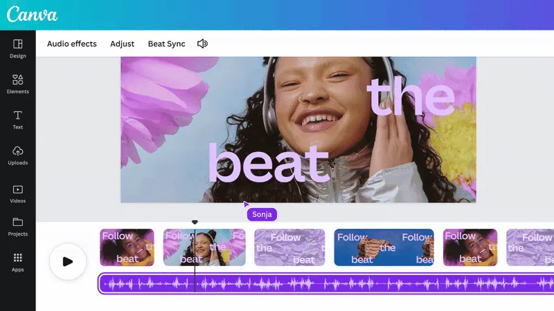 ฟีเจอร์ Beat Sync ของ Canva AI